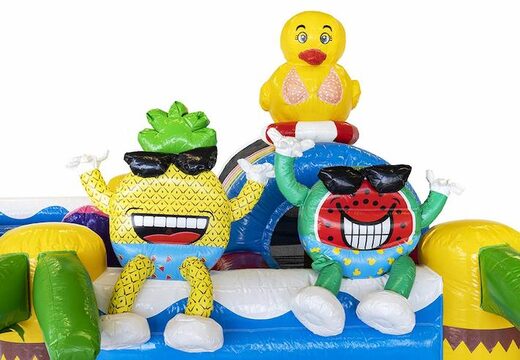 Buy inflatable air cushion with slide in summer party theme for children