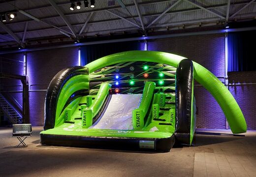 Buy inflatable bouncy castle obstacle course with interactive sport to do a competition for children