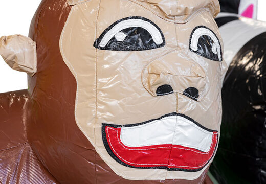 Inflatable Mini Multiplay bouncy castle in Jungle theme for sale for children. Order now inflatable bouncy castles at JB Inflatables America