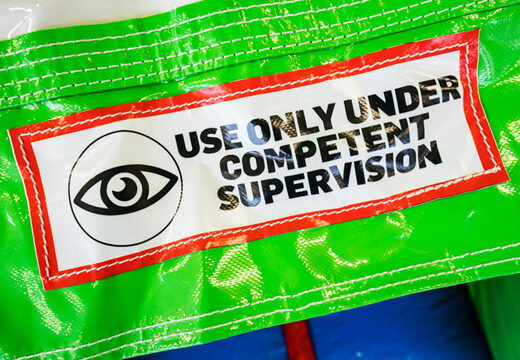 Buy multiplay air cushion with slide in Crocodil theme for your children. Order inflatable air cushions online now at JB Inflatables America