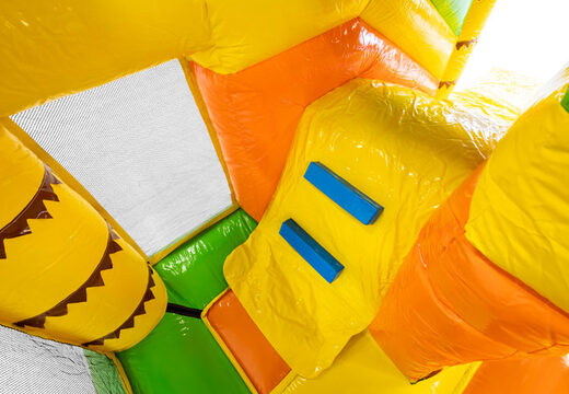 Buy Multiplay bouncy castle with slide in Lion theme for your children. Order inflatable air cushions online now at JB Inflatables America