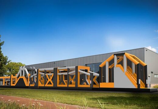 Mega bouncy castle with obstacles