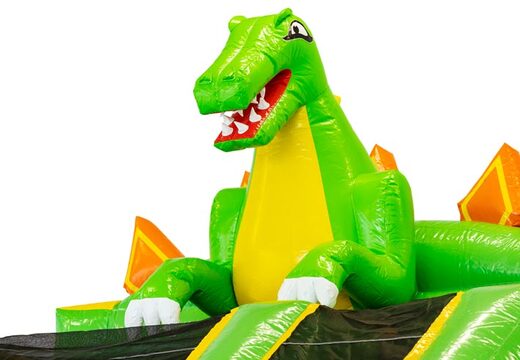 Mega dino on bouncy castle with green color