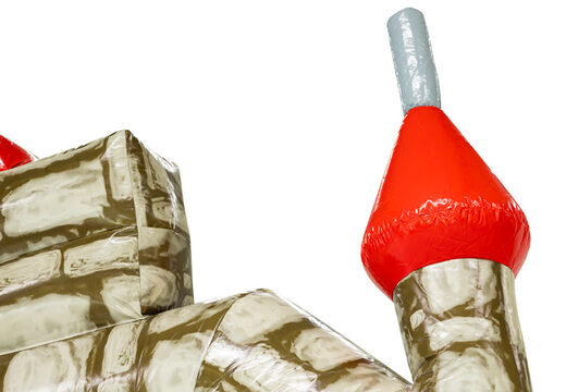 Red turret on Standard Bouncy Castle Grey Brick from JB in Meppel