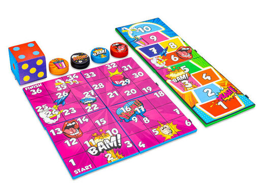 Colorful game set front of Softplay in Comic theme