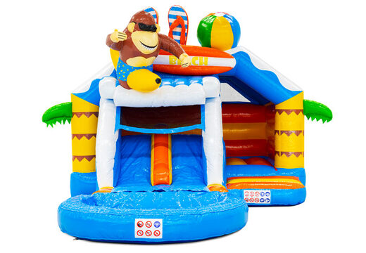 Slide Combo Double Slide bouncy castle with two slides in Beach theme