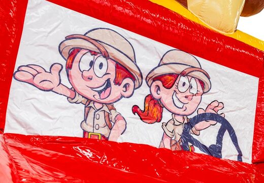 Inflatable castle in Safari Gorilla theme with illustration, order online