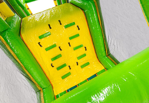 Climbing wall of obstacle course module base jump