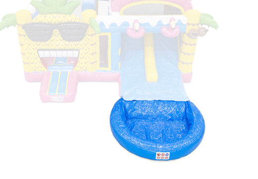 Blue pool to connect to double slide bouncy castles from JB Inflatables