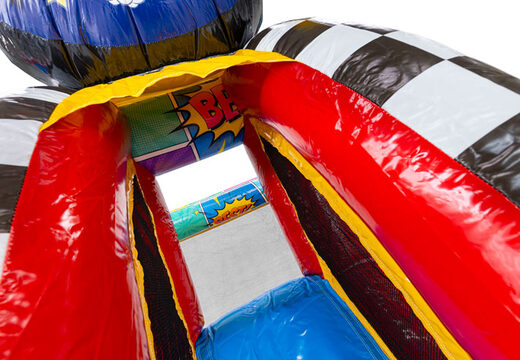 Eye-catching Comic theme bouncy castle Midi Bounce for sale at JB Inflatables