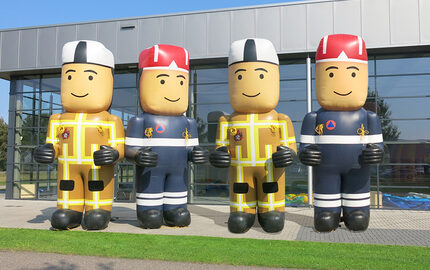 Buy inflatable firefighter dolls product enlargement. Order inflatable product enlargement now online at JB Inflatables America